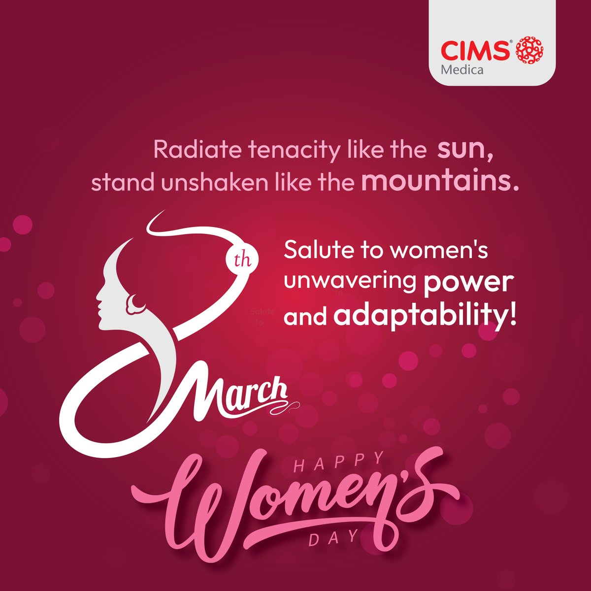 Happy Women's Day to all the incredible women!
At CIMS Medica, we celebrate your strength, resilience, and invaluable contributions. Here's to making a difference every day!

#EmpowerWomen #CelebrateHer #WomenEmpowerment #EqualityForAll  #WomenLeaders #MIMS #CIMS #HappyWomensDay