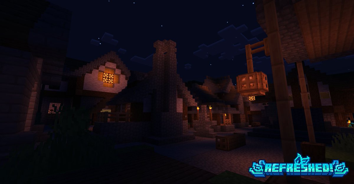 •✨New update for Refreshed! coming! This time there will be A LOT of new ones! Here's a preview of the new night atmosphere!

•✨And yes ! Totally vanilla, no need for optfine or Iris Shaders! Stay tuned for more updates soon! 

#Blockbench #Minecraft #Pixelart