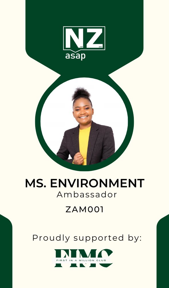 I am thrilled to announce that I am the new and first ambassador for @nzasap3 in Zambia 🇿🇲🇿🇲🇿🇲🇿🇲🙏🧎‍♀️. We continue pushing for a better tomorrow 💪🏾. #ClimateJustice #ClimateAction #NZASAP @GreenNature_ZM @PACJA1 @ZCCN_Official