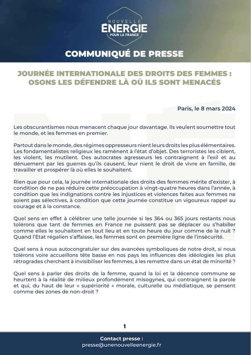 Nouv_Energie's tweet photo. Journée internationale des droits des femmes : osons les défendre là ils sont menacés https://t.co/Xx0jxLZSd8