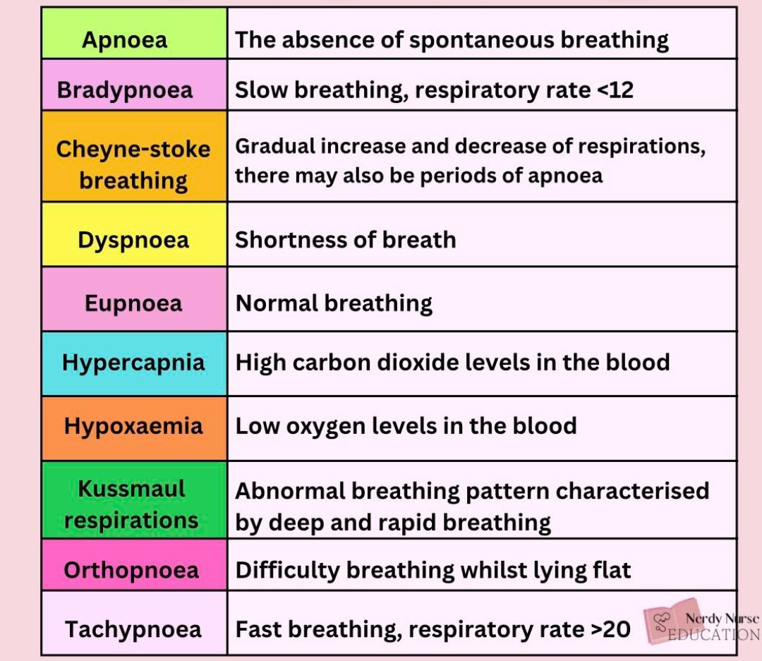 RESPIRATORY TERMINOLOGY #nursing #nursingnotes