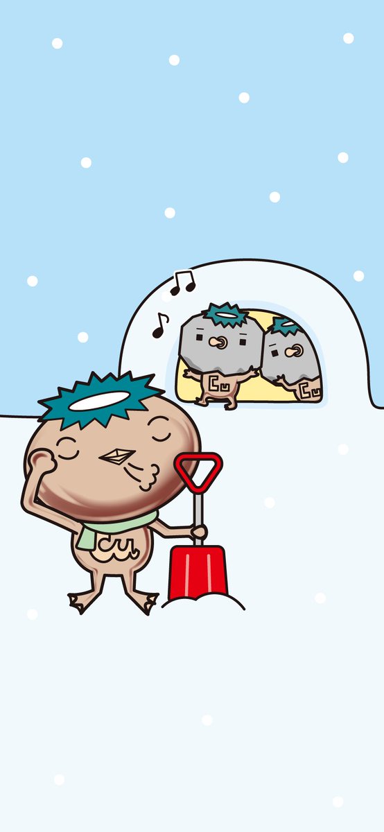 今朝は雪がうっすらつもっていてびっくりしたドウ❄️ #雪 #カッパーくん