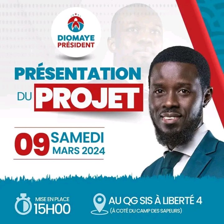 🛑 Élection présidentielle du 24 mars: La Coalition Diomaye Président présente son programme ce samedi 9 mars.

#SonkoMoyDiomaye