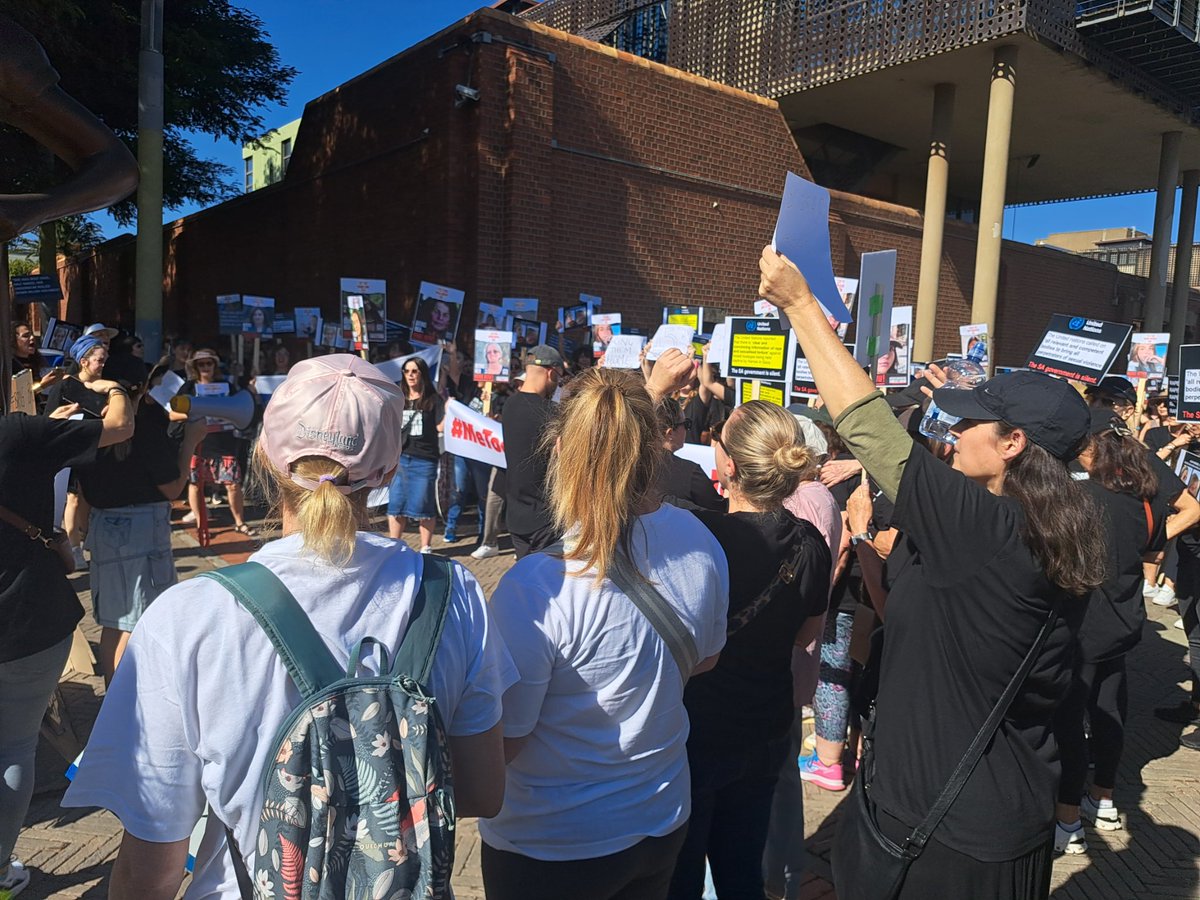 Benji_Shulman's tweet photo. #InternationalWomensDay  Protest at the @ConCourtSA with the @SAJBD and women organizations coalition. #BringBackOurGirls #BringThemHome https://t.co/O9QhOHTCQO