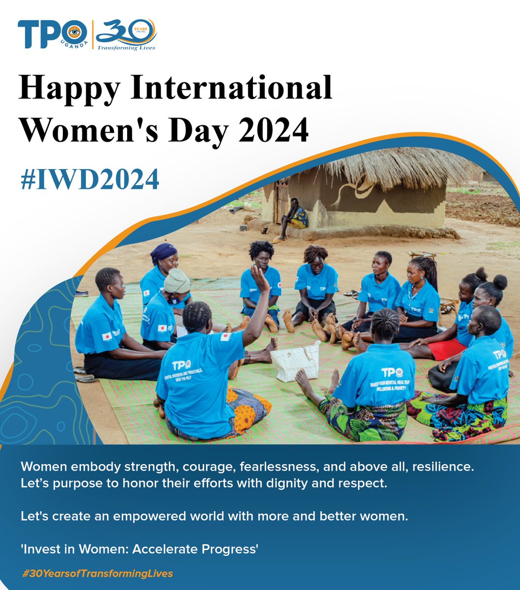 TpoUg's tweet photo. #30YearsofTPOUg As we commemorate #InternationalWomensDay2024 @TpoUg remains committed to rallying behind efforts that #InvestInWomenAccelerateProgress Let's purpose to champion the cause for women inclusive world #happywomensday2024 #IWD2024 #30YearsofTransformingLives https://t.co/YC0sQPOa13