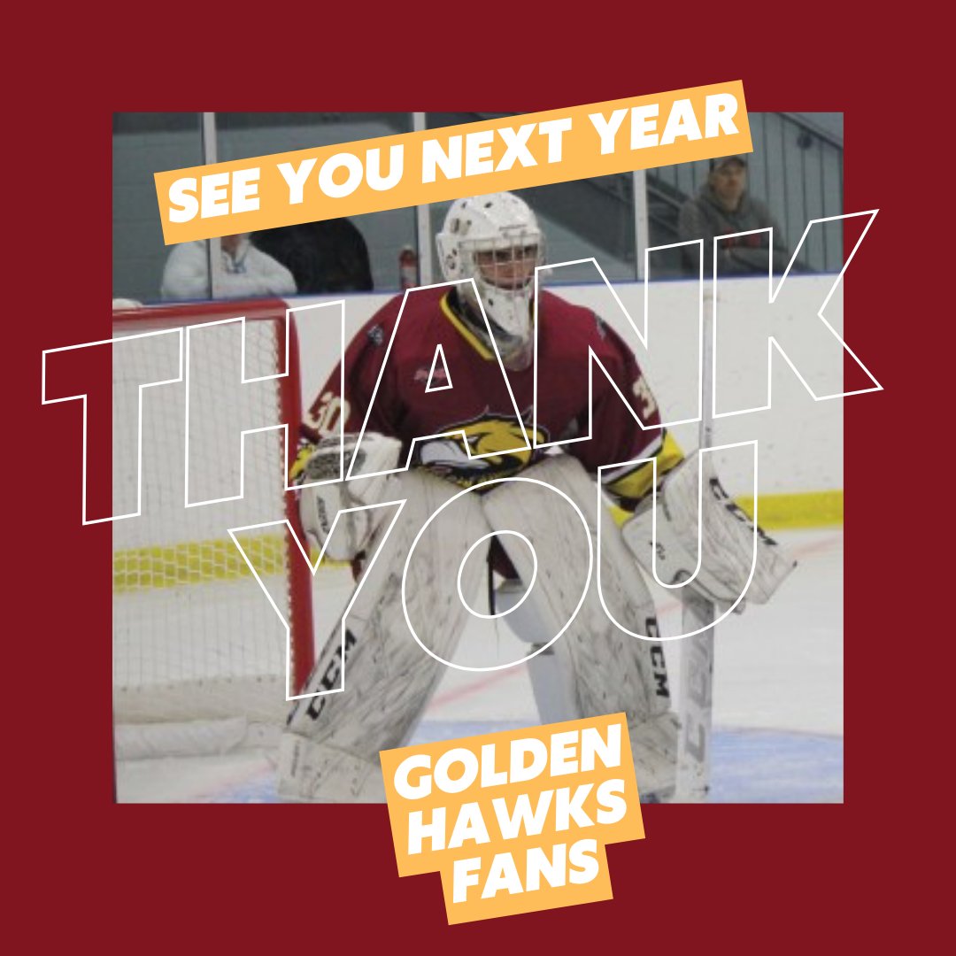 See You Next Year Golden Hawks Supporters!!

That's a wrap for the 2023/2024 campaign and we will see you all again in the Fall for the 2024/2025 PJHL Season as we enter a new division!

#FlyWithUs🦅 #GoldenHawksJrC