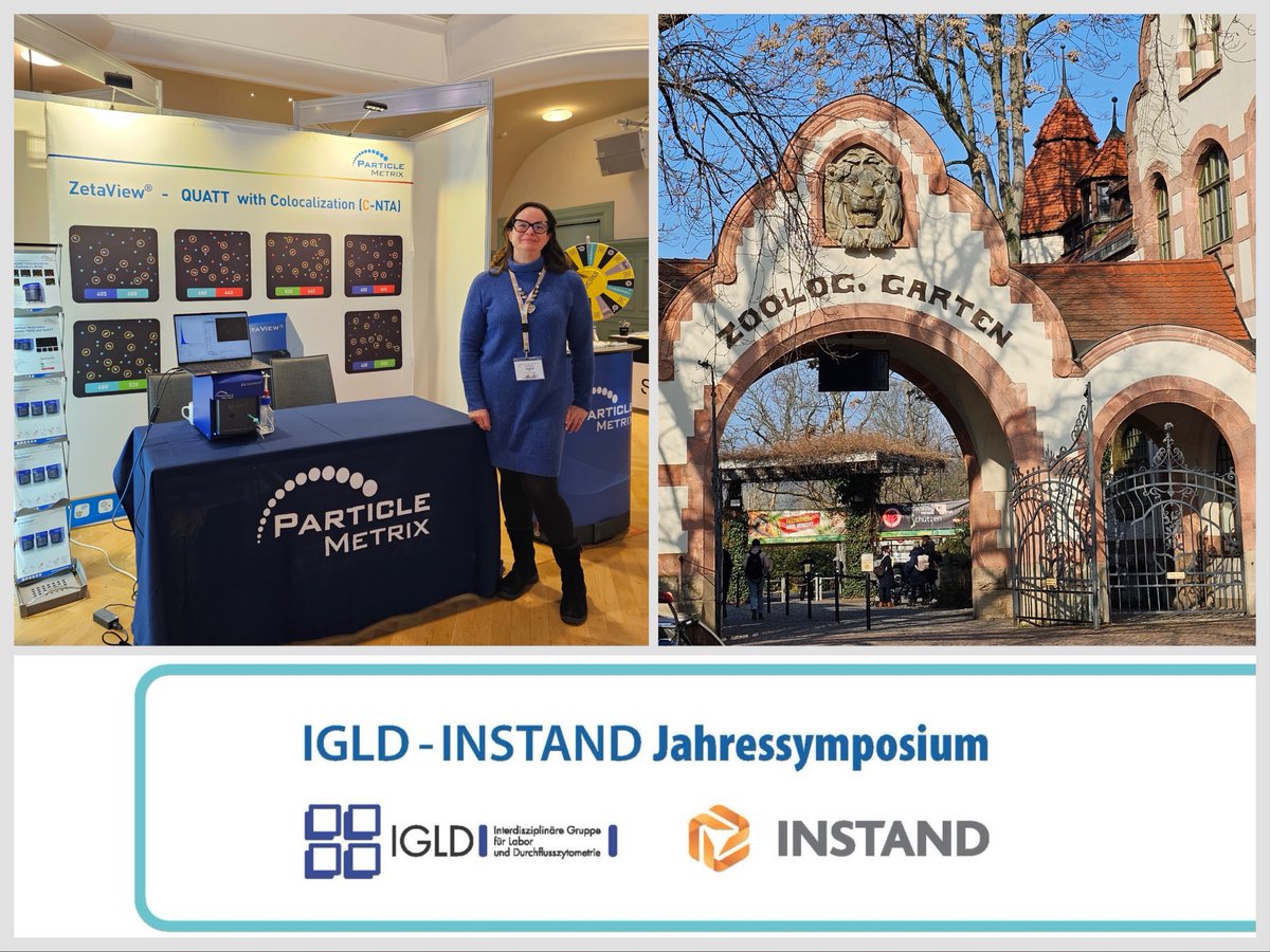Particle_Metrix's tweet photo. The joint IGLD - INSTAND Symposium in Leipzig continues today, another opportunity to visit the @Particle_Metrix booth and discuss the use of #NTA in your research. Don't miss it.
#IGLD #INSTAND @GSEVorg #diagnostics #exosomes #ExtracellularVesicles #particlemetrix #ZetaView https://t.co/xMFd244UHv