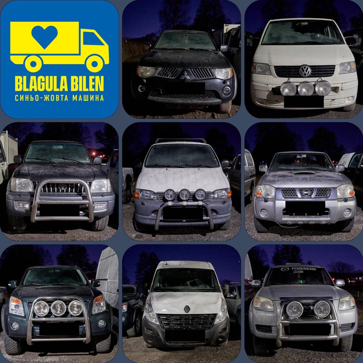 BlagulaBilen's tweet photo. Likt Nils Holgersson reser vi land och rike runt för att plocka upp inköpta fordon. 

Dessa är hämtade i Töcksfors, Piteå, Östersund, Uppsala, Ekerö, Gotland, Uppsala och Sundsvall. De står nu på hemlig plats, redo för att levereras till Ukrainas försvar! 👊🏻🇺🇦

Swish: 1236076665 https://t.co/7aIas8leAW
