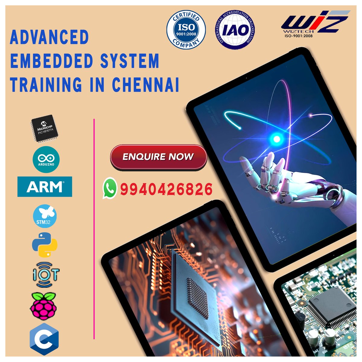 wiztech_1's tweet image. CHENNAI&apos;S BEST ADVANCED EMBEDDED SYSTEM TRAINING INSTITUTE - Wiztech Automation Solutions

#pythontraining #ctraining #pictraining #arduinotraining #avrtraining #armtraining #raspberrypitraining #stmtraining #bestembeddedprojectsinchennai #EmbeddedProgramming #microcontrollers