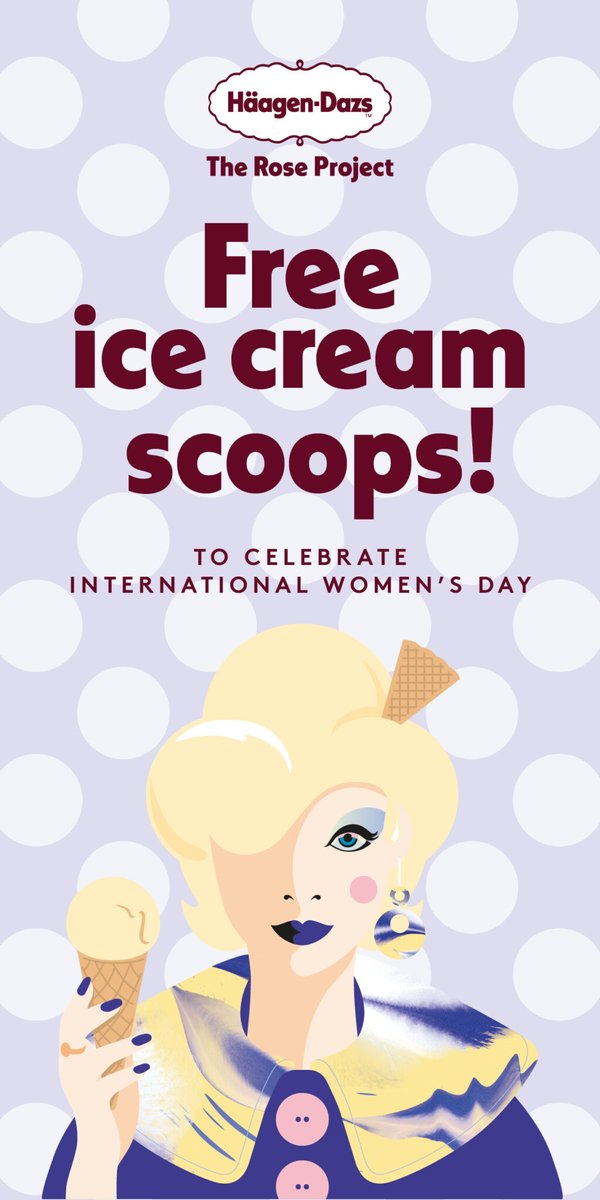 GLM_online's tweet photo. Happy International women's day. If you are in Johannesburg close to Sandton City Centre, make a turn for some free scoops of ice cream at Haagen - Daz Shop today 8th March 2024 between 3pm to 5pm only. #freescoops SHARE THIS WITH YOUR BUDDY AND SEE YOU THERE. Haagen Dazs https://t.co/aDW2iCZaIC