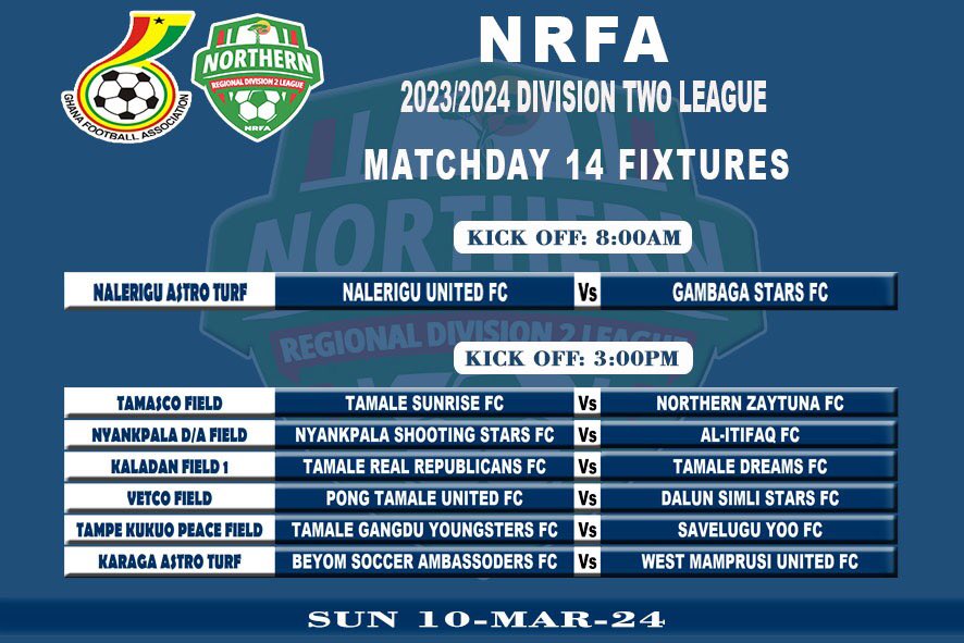 Fixtures coming up this weekend in the NRFADiv2L…⚽️🔥

#NRFADiv2Lwk14
#TheStarsLiveHere
#NRFACommunications