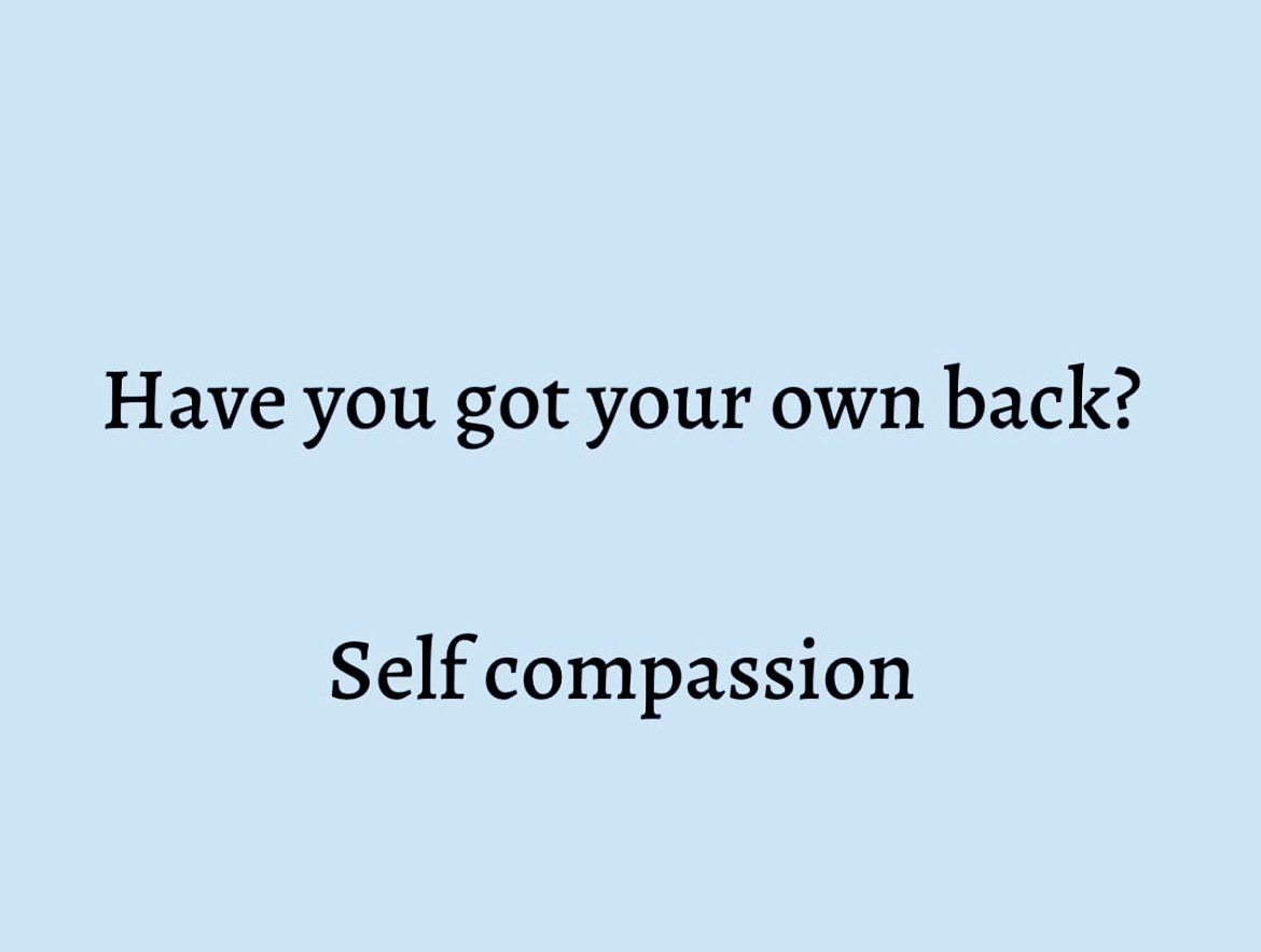 When you know that you have your own back, when you know if you have a argument with your spouse, or things are not going well or you feel like your failing and you are kind to yourself it can give you the ability to take risks to move forward and be curious. 
Safe exploration.