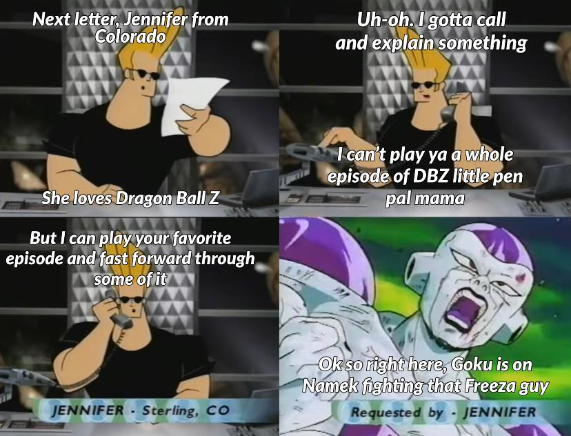 RiseFallNickBck's tweet photo. Johnny Bravo talks about the plot of Dragonball Z

Just like Toriyama drew it up! https://t.co/Xq6b3433aG