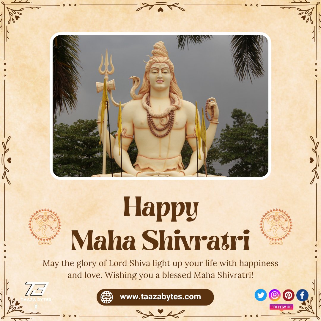 taazabytes's tweet photo. May the divine blessings of #LordShiva bring success, creativity, and joy to your cinematic endeavors. 

ॐ नमः शिवाय 🙏🚩

🎥🕉️ #महाशिवरात्रि #Mahashivratri2024 #Taazabytes  #BlessingsOfShiva #SuccessWithShiva #WomensDay #MysteryOfGodShiva #MunawarFaruqui #Mahashivratri #महाकाल https://t.co/GcXic05TdY
