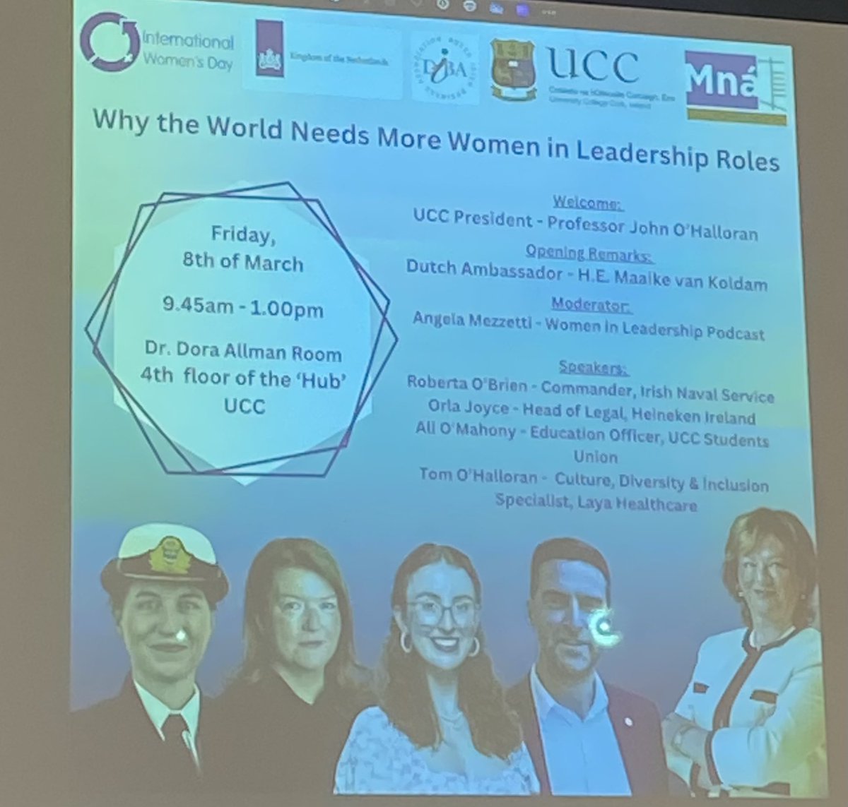 Delighted to celebrate International women’s day <a href="/UCC/">UCC Ireland</a> and <a href="/MnaUCC/">Mná@UCC</a> at the Dora Allman venue