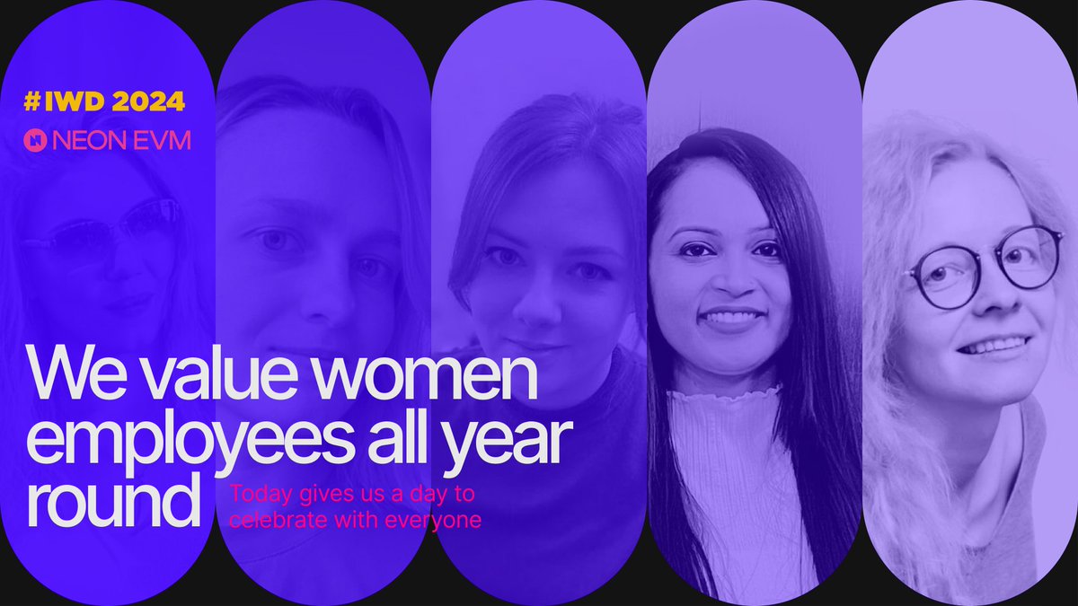 Happy International Women's Day 2024!
Did You Know?
- 36% of our employees are women.
- 24% of our developers are women.
- Our CEO, Marina Guryeva, is breaking barriers by leading a core EVM project.
- Women across ten-plus nationalities add diversity to Neon EVM's culture.
Happy