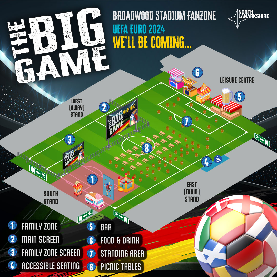 The Big Game is coming... ⚽️🏆

Join us at Broadwood Stadium in Cumbernauld, where we will host an amazing fan zone experience on Friday 14 June.
