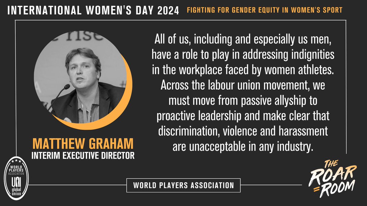 🫸🏾 There is no place for discrimination, violence and harassment in the player's workplace. 🫷🏾 ♀️🤾🏾‍♀️⛹🏾‍♀️🏟️🏃🏾‍♀️🚴🏾‍♀️🏟️♀️ #EqualityatWork #IWD #RoarRoom