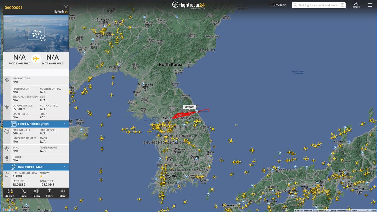 AIYeyENGDdJkjTr's tweet photo. Mar. 8, 2024
#Sacheon Airport, South Korea #MDL #West Sea

#00000001 #71F658 ROKAF RQ-4B Global Hawk https://t.co/wU6shEXWi4