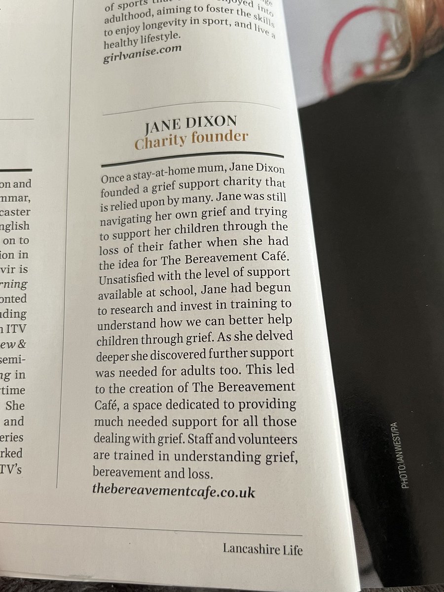 On #InternationalWomenDay2024 proud to have been recognised by @lancashirelife as one of their 24 “Phenomenal Females” for supporting over 100 people every month with their Grief. No wait lists, No judgement, No analysis, simply sharing our stories & listening to each other ❤️‍🩹