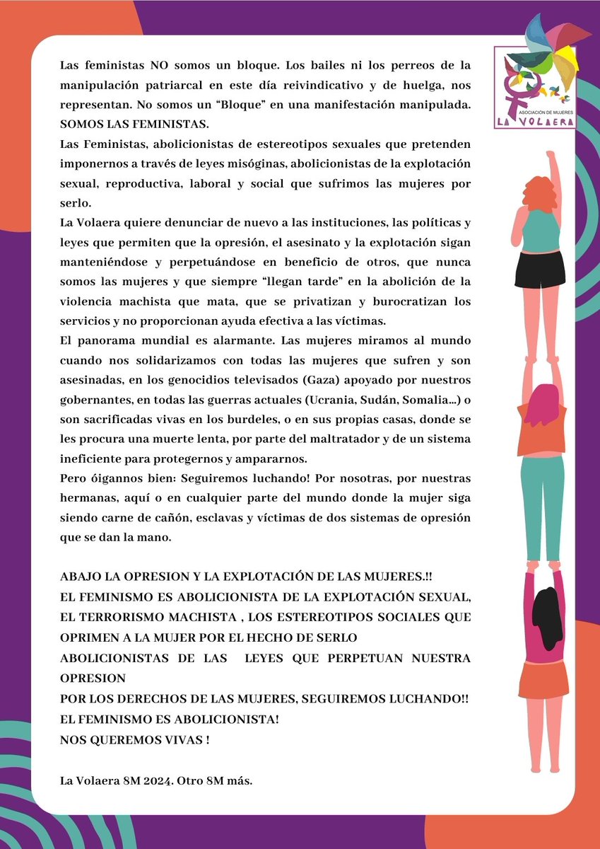 Este es nuestro manifiesto en el Día Internacional de la Mujer Trabajadora, ante la desigualdad, el #Feminismo es la única salida @EP_Granada @EFEnoticias @adirecto @IndeGranada @OndaCeroGR @ideal_granada @NoticiasGr @HoyEnDiaCSTV @cristinaprieto5 @el_pais @abc_es