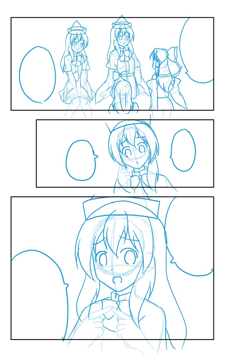 体調も戻ってきたので、遅れを挽回するべく作画頑張ります。こうするとマンガっぽくていい感じですね。
あと下描きだとホワイトちゃんとブラックちゃんの区別がほぼつかないのが(笑)