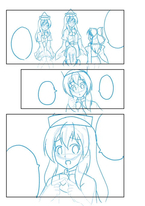 体調も戻ってきたので、遅れを挽回するべく作画頑張ります。こうするとマンガっぽくていい感じですね。

あと下描きだとホワイトちゃんとブラックちゃんの区別がほぼつかないのが(笑) 