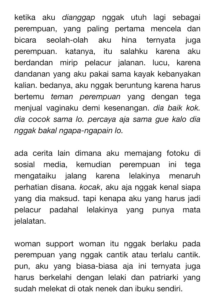 sulfurome's tweet photo. selamat hari perempuan, aku harap setelah ini aku nggak lagi jadi bulan-bulanan atau dianggap saingan. https://t.co/8BRjHo7ztH