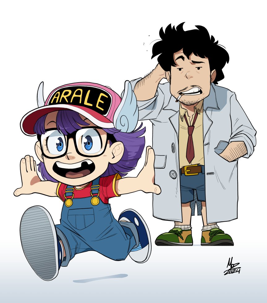 Everyone knows I'll draw Dragon Ball stuff at the drop of a hat. But when I think about the man, Akira Toriyama, I think about Dr. Slump. Rest in Peace