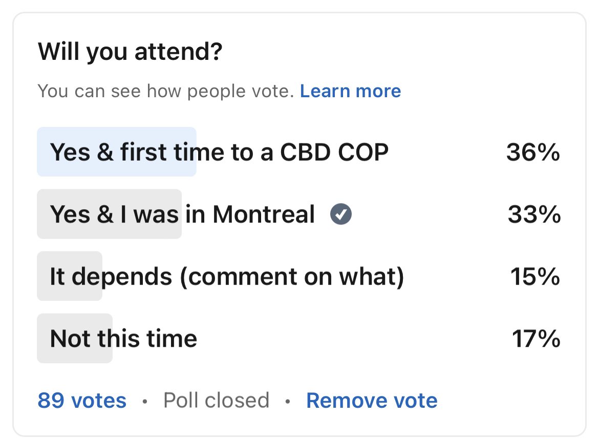 I asked colleagues in the financial sector - are they coming to <a href="/UNBiodiversity/">UN Biodiversity</a> COP16 in Colombia and it looks like we should expect some new faces! since COP15 made specific asks of finance in the #globalbiodiversityframework, this sector has heard the call 🦜