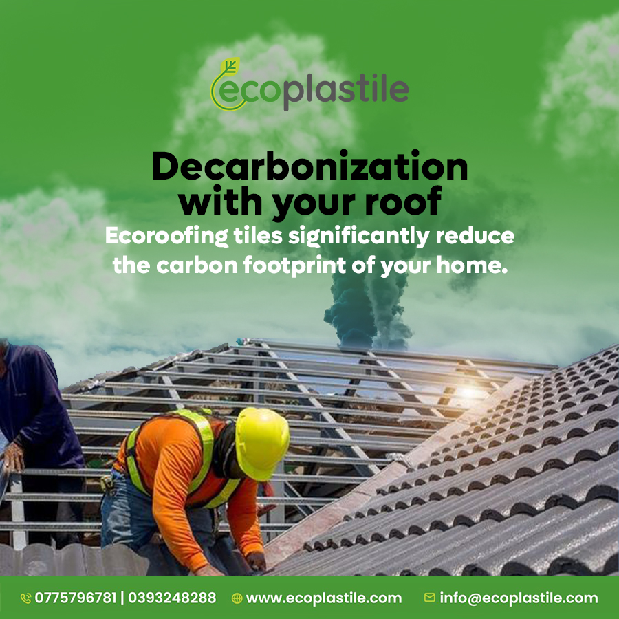 Brighten your home, lighten your carbon footprint! Ecoplastile roofing tiles are the eco-friendly choice that adds a touch of sustainability to your space. Order now on 0775796781 and be a part of the green movement. #decarbonization #ecohome #recycling @FrancKamugyisha