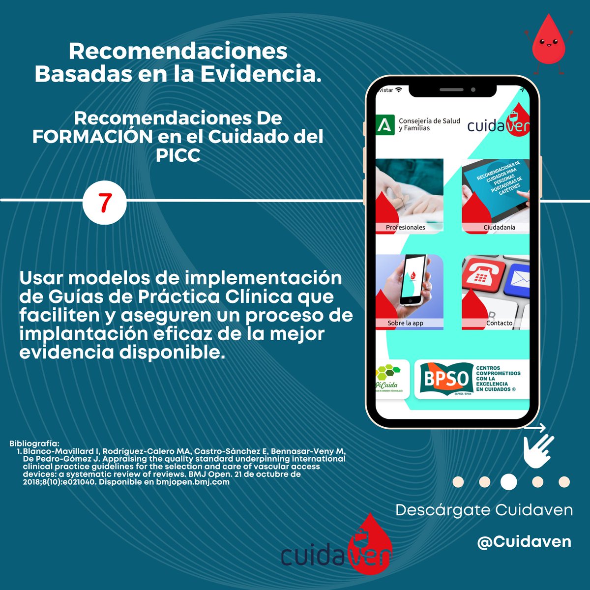 cuidaven's tweet image. #10DíasdeRecomendaciones #Día6
Recomendaciones de Formación  del PICC.

✅ Usar modelos de implementación de Guías de Práctica Clínica que faciliten un proceso de implantación eficaz de la mejor evidencia posible.
Un artículo imprescindible de @IanBlanco7 

#Bpso #BpsoAndalucía