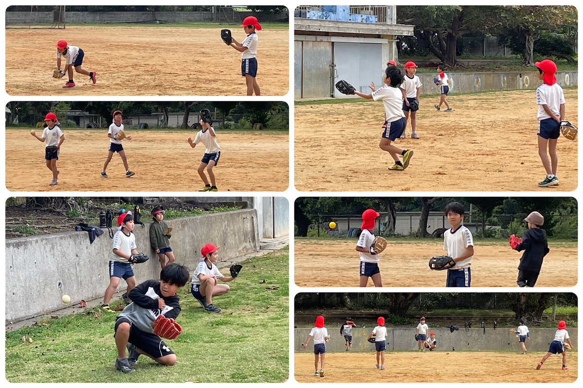 （キャチボール）グローブが増えたので、体育の時間にキャッチボールをしました。マイグローブを持参した子もいて、大谷翔平選手のグローブ以来、野球熱が上がっています。いっぱい練習して、将来はメジャーリーガーに😄