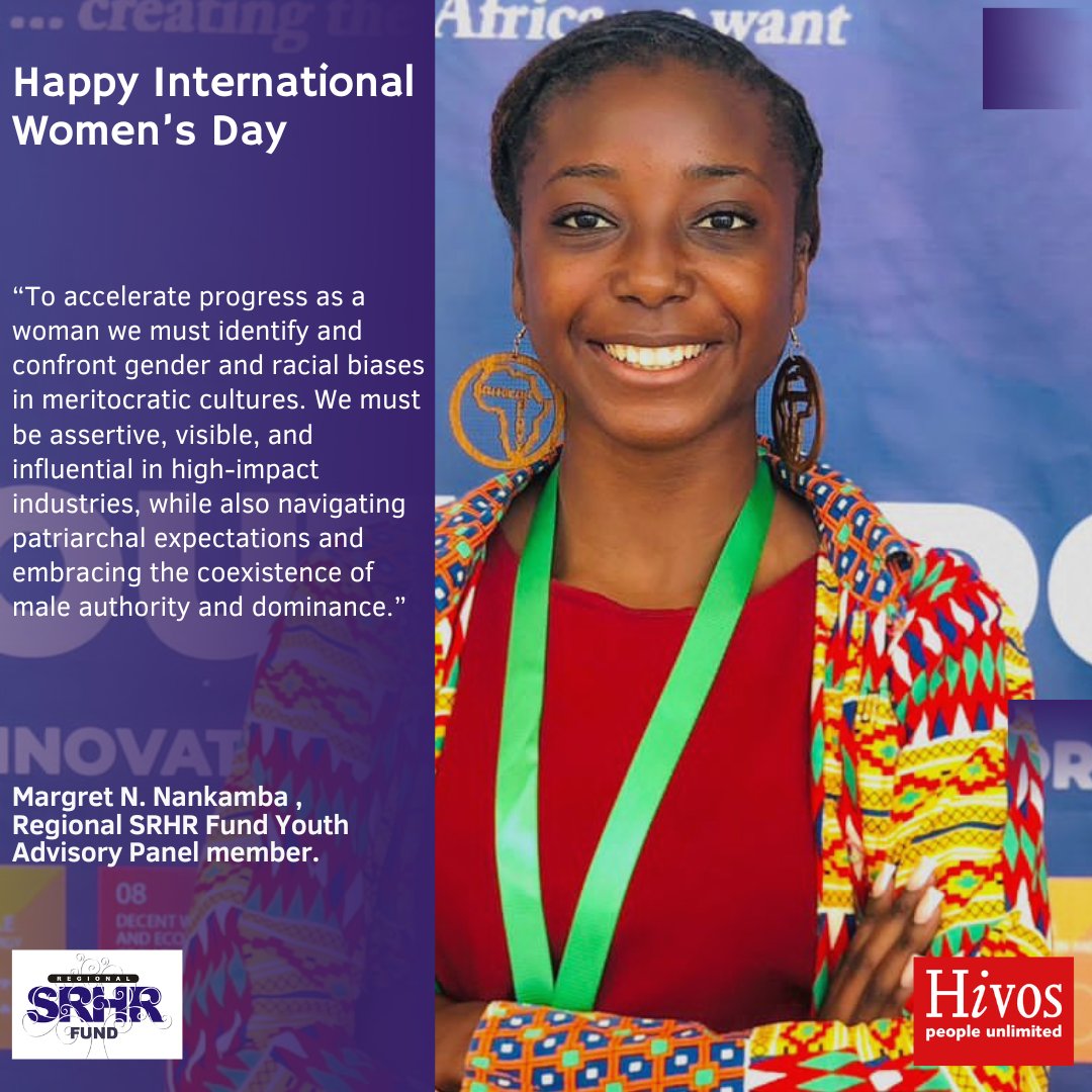 'To accelerate progress as a woman we must identify and confront gender and racial biases in meritocratic cultures...' @NasanteTwasali1, Regional SRHR Fund, Youth Advisory Panel member. #InternationalWomensDay #IWD24 #SRHR4All