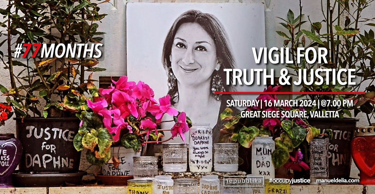 repubblikaMT's tweet photo. 💪Happy International Women's Day. Here's a G&amp;T in honour of the woman who continues to inspire us to fight for our country. A big shout out to the women activists &amp; supporters of the cause for #JusticeForDaphne 🌿 
📅 See you for the Vigil on the 16 March in Valletta. https://t.co/h4beDDitNc