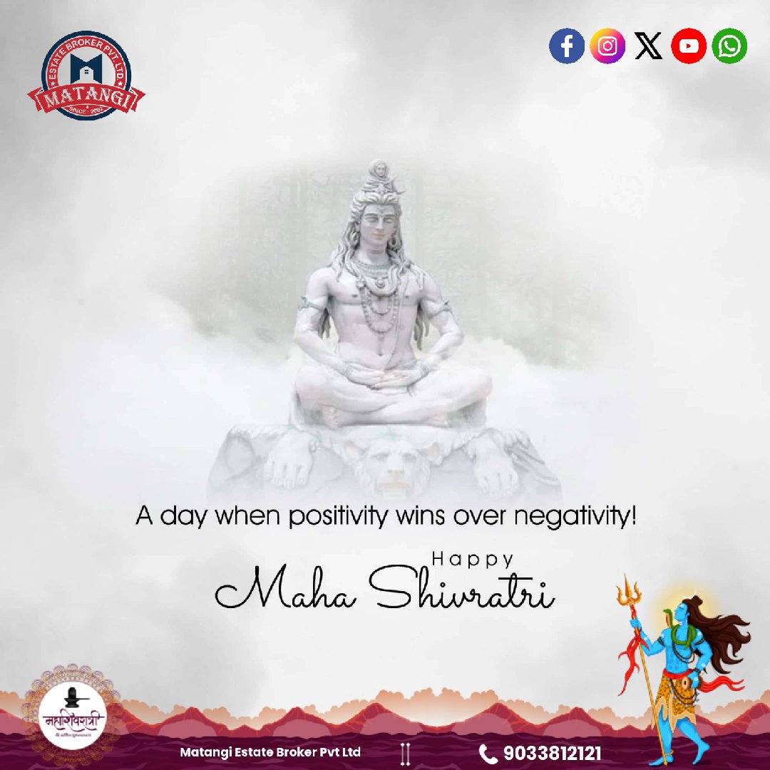 matangibroker's tweet photo. "Har Har Mahadev"

#matangi #mahadev #shivratri #bholenath #kedarnath #loardshiva #shiv #realestate #realestateagent #homes #homedesign #Ahmedabad https://t.co/Gc1zPEJEC9