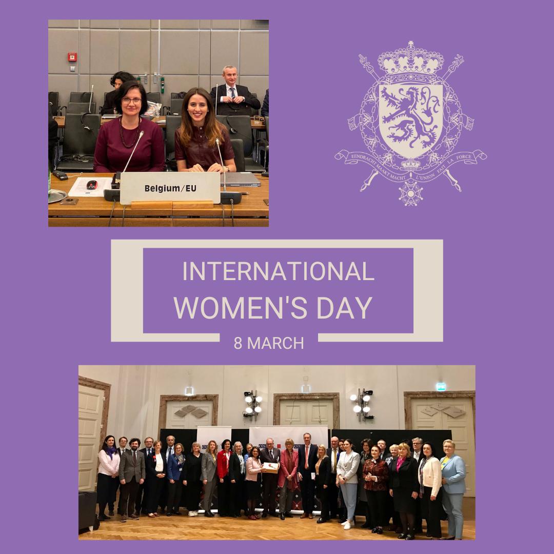 BelgiumOSCE's tweet photo. 🇧🇪 advocates for gender mainstreaming  across all OSCE dimensions and vows to continue to promote gender equality and the implementation of the WPS agenda at home and abroad, including in all multilateral forums. #IWD2024 #GenderEquality #WPS https://t.co/NraBwGjVL6