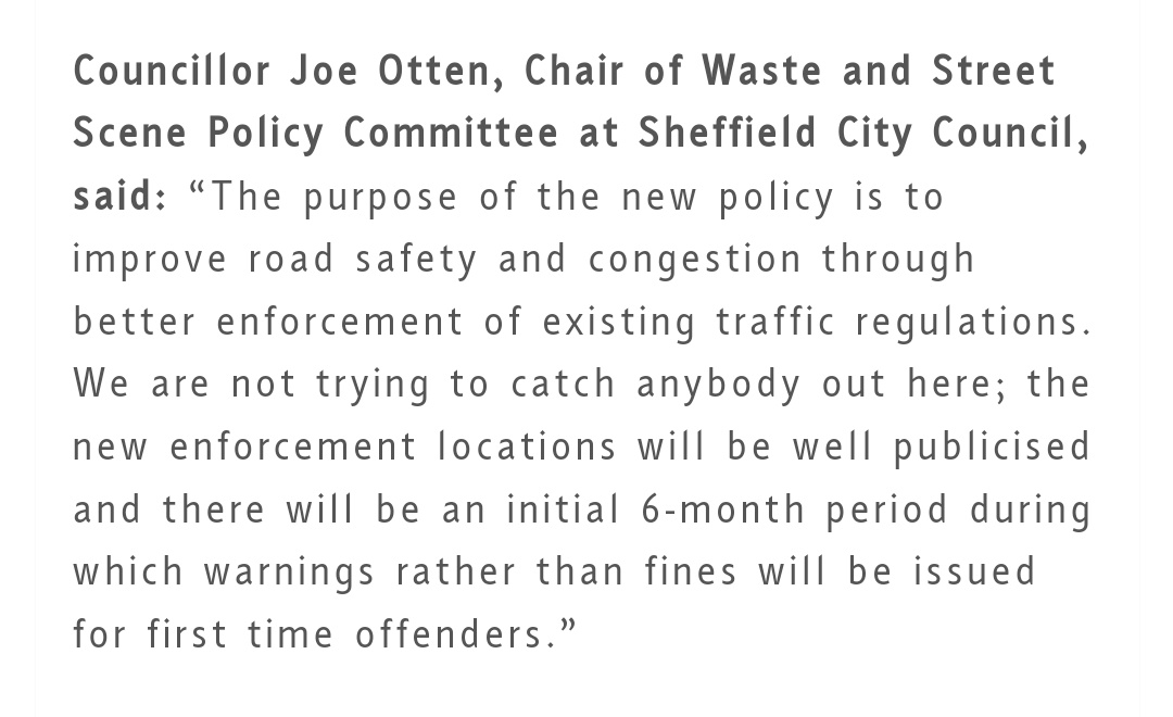 WalkSheffield's tweet photo. Very frustrating to see Sheffield council's softly softly approach to road safety here. Great new example of how they're afraid to enforce anything to do with bad and dangerous driving: https://t.co/nYrKwbiq8V
