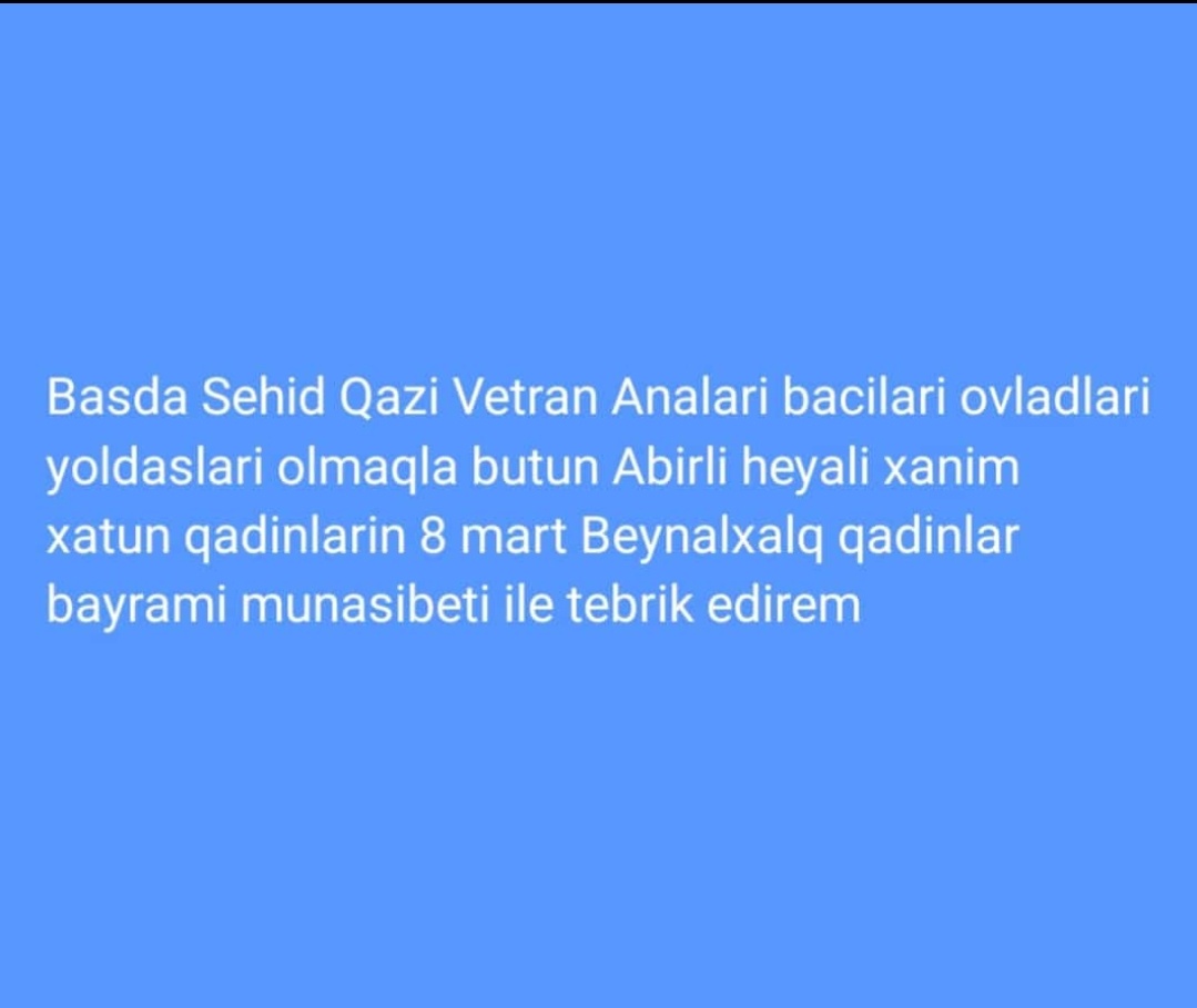 OrkhanMMM's tweet photo. #8mart 
#8Mart2024 
Dəyərli Xanimlar 8 Mart Bayraminiz Mubarək💐🥳 https://t.co/26xcKDJkMg