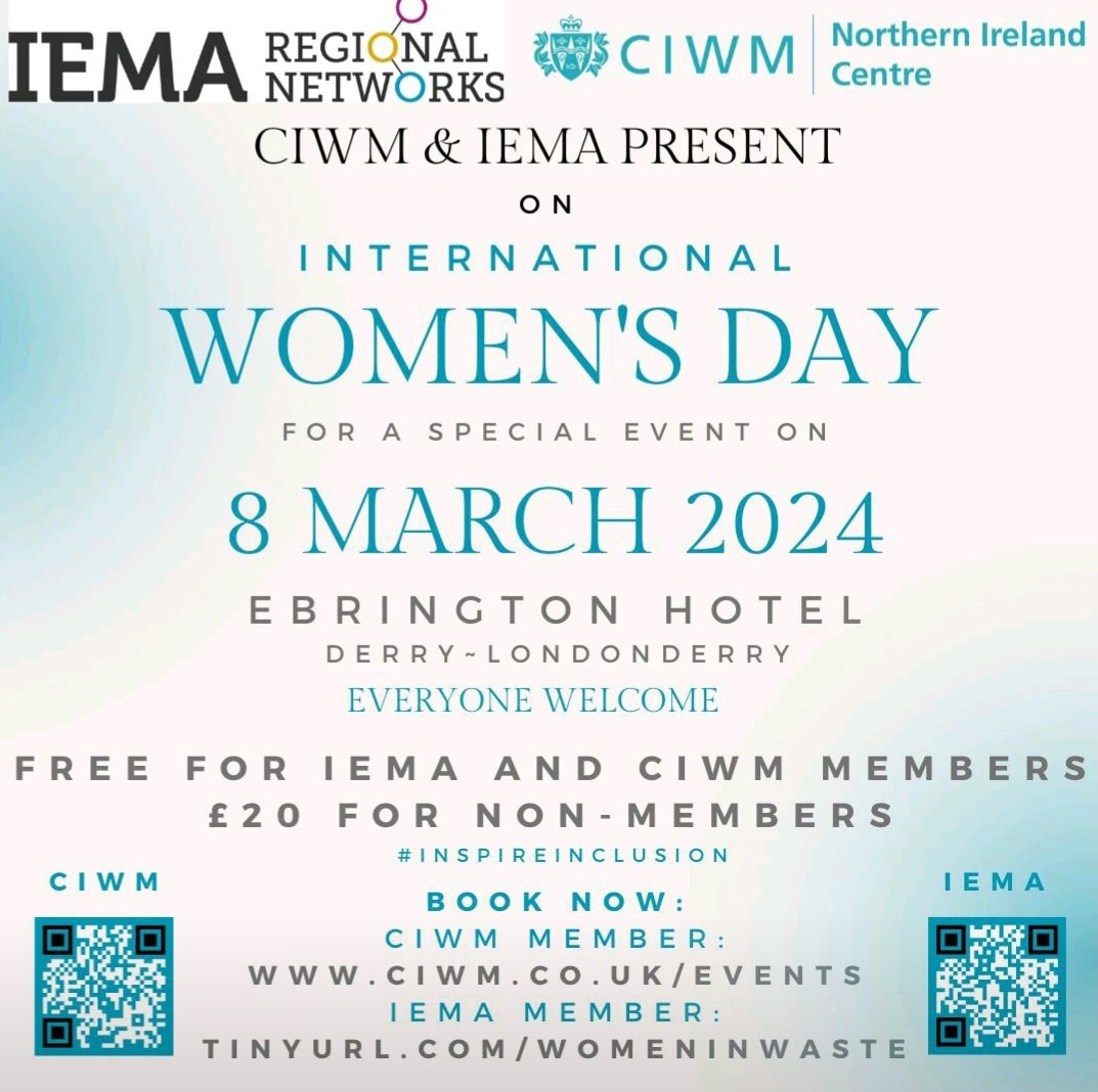 On the train to Derry for @CIWM NI's Women in Resources & Sustainability Conference. I'm really looking forward to chairing the conversation on Breaking Barriers: Women in Waste & Logistics & hearing from so many inspiring women. Happy International Women's Day #inspireinclusion