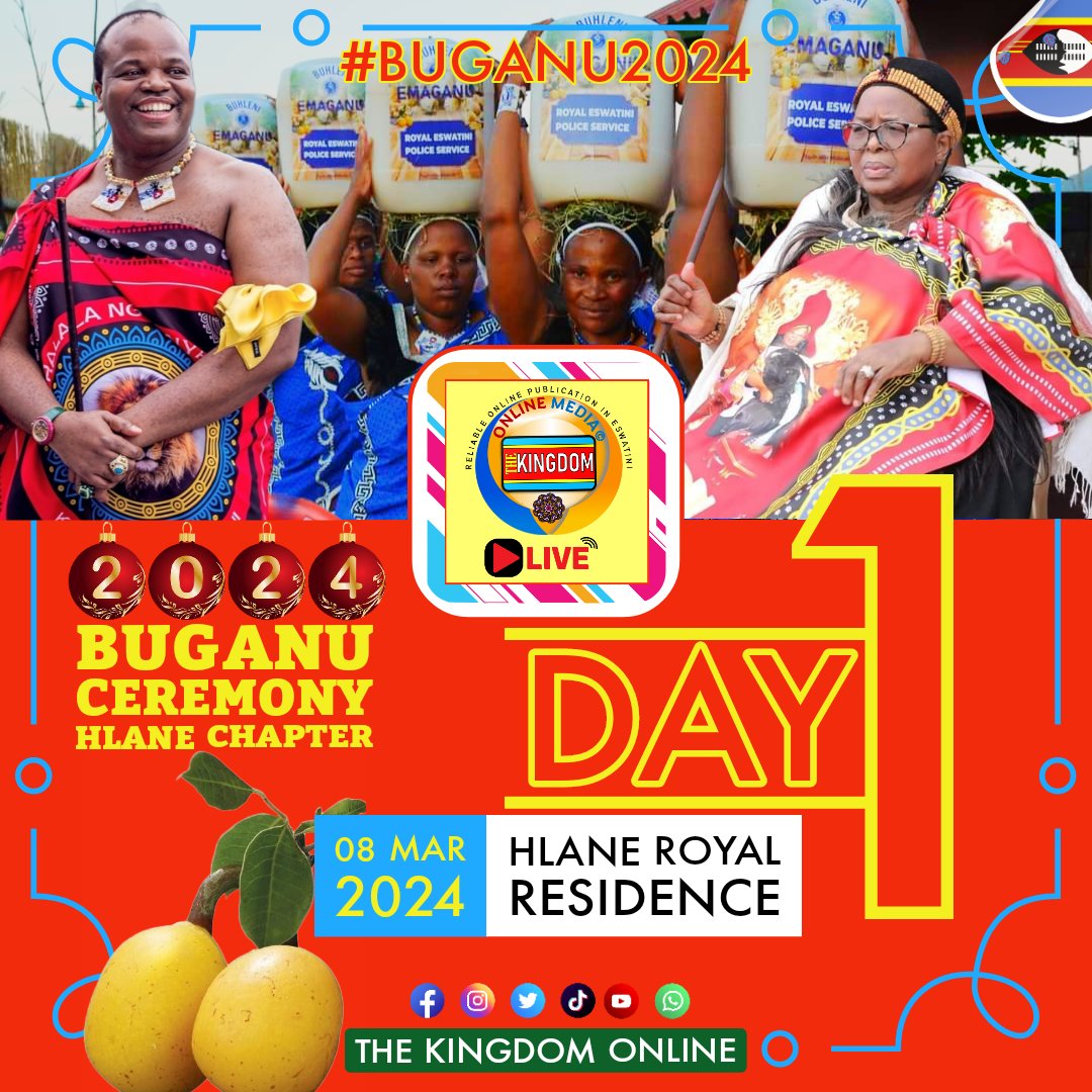 TheKingdom22's tweet photo. π₯πΈπΏπ«DAY 1: BUGANU CEREMONY SECOND LEG, HLANE ROYAL RESIDENCE;
Today is Day 1 of the Second Leg and Final Chapter of Buganu Ceremony, at Hlane Royal Residence. Thousands of Lutsango members are expected to flood Hlane. Bayethe! Wena Waphakathi!
#Buganu2024
#Eswatini https://t.co/dN4kNZpRlL