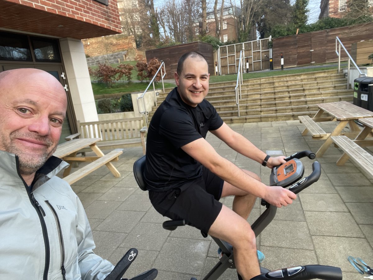 Mr Grossman &amp; Mr Boardman up early and on first as <a href="/channingschool/">Channing School</a> staff attempt a relay Bike-a-thon all through the school day to raise money for our chosen charity, <a href="/SmartWorksHQ/">Smart Works Charity</a> #InternationalWomensDay2024