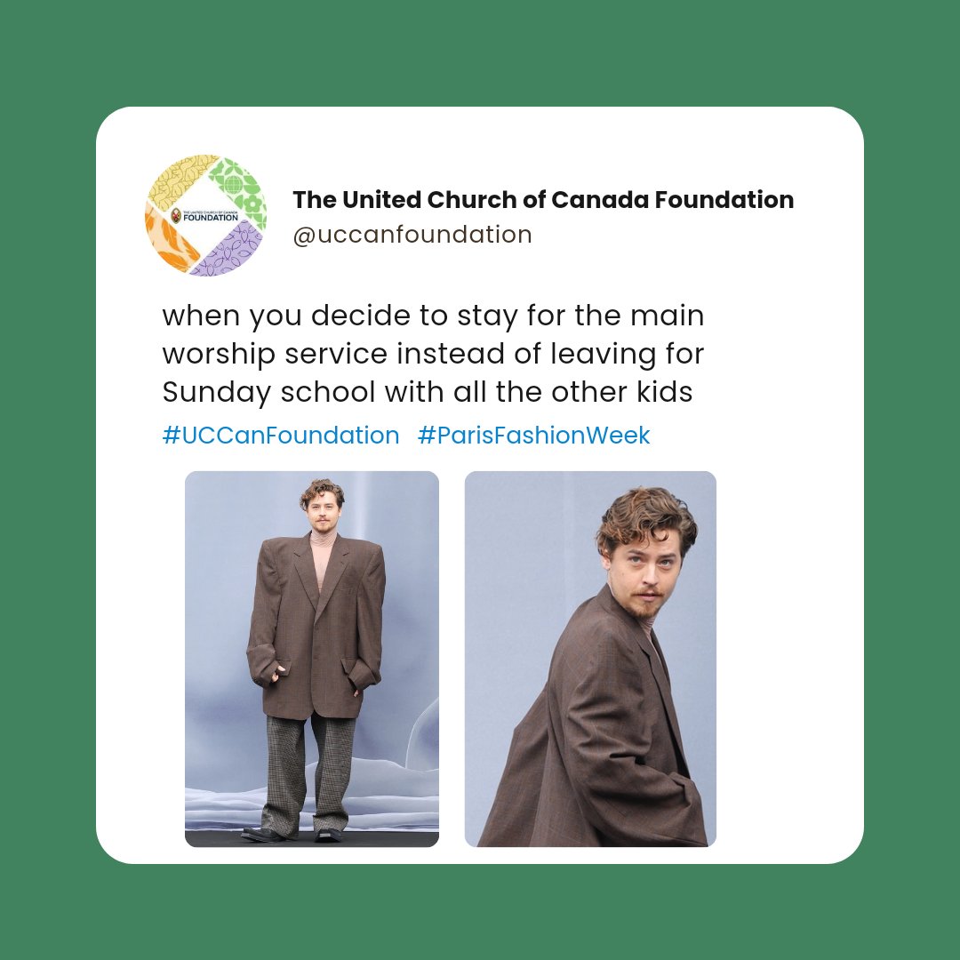 I mean... we're all God's children anyway 😉

#UCCanFoundation #UCCan 

#SundaySchool #ChildrensMinistry #ChurchLife #ChurchMemes #parisfashionweek #ColeSprouse