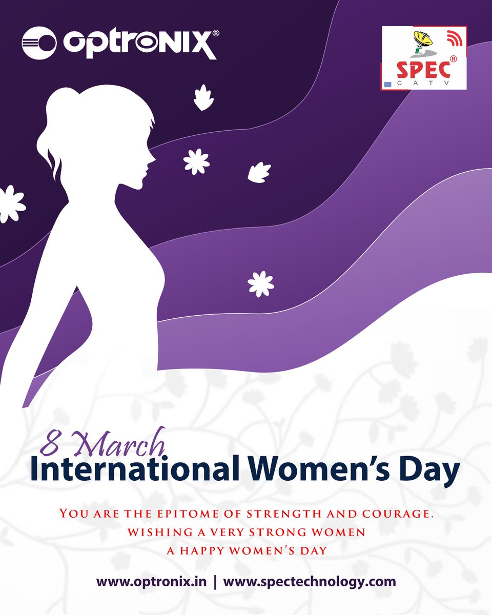 spectechcorp's tweet photo. Cheers to the women who make the world a better place with their presence and strength.

Happy Women's Day!

🌎 Website- https://t.co/QZb6Rz4udz | https://t.co/6qhVMvOFle
#spectechnologycorp

#Candidoptronix #FTTx #telecoms #telecoms #5G #splicingmachines https://t.co/jZLI9qAlL0
