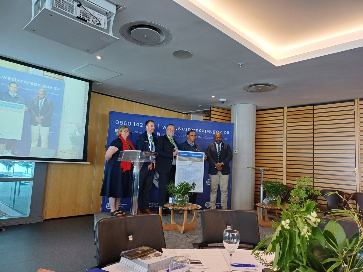 lucille_meyer's tweet photo. Exciting that @ChrysalisTokai is present at the Climate Change Indaba.  Ministers @ivan2meyer and @Anton Bredell signing the Western Cape Climate Declaration.  Historic.#Climatechangeactionplan @WesternCapeGov https://t.co/IqINBqGzGx