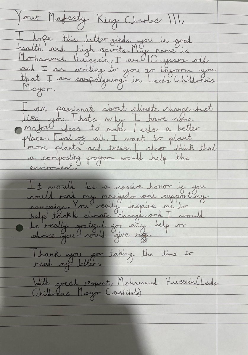 Leeds ChildrensMayor (@lschildrenmayor) on Twitter photo When I was campaigning to be the next <a href="/LSChildrenMayor/">Leeds ChildrensMayor</a> I wrote to the King and sent him a copy of my manifesto. And he read it 😊. Thank you Your Majesty for a lovely response. Get well soon 👑 <a href="/RoyalFamily/">The Royal Family</a> #BuckinghamPalace When I was campaigning to be the next <a href="/LSChildrenMayor/">Leeds ChildrensMayor</a> I wrote to the King and sent him a copy of my manifesto. And he read it 😊. Thank you Your Majesty for a lovely response. Get well soon 👑 <a href="/RoyalFamily/">The Royal Family</a> #BuckinghamPalace