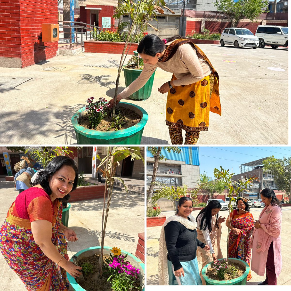 @GGSSS1310470 school teachers celebrated #WomensDay with environmental stewardship. They connected the positive qualities of #trees with the spirit of Women's Day i. e. both have strength, growth, and nurturing qualities.