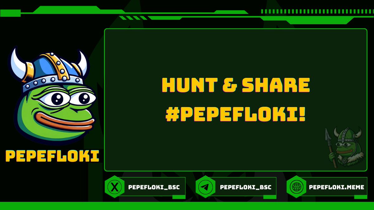 PepeFloki_BSC's tweet photo. HUNT & SHARE

Join the hunt for #PepeFloki and witness the power of our #community! 

Spot PepeFloki across the globe and let the world know: we're everywhere!

🔎 Share your images below where you spot #PepeFloki! 🖼️

Together, we'll unleash the spirit of unity and excitement! 

 #x1000GEM #memecoin  #Meme #MemeCoinSeason #bnb #pepe #bsc #floki #crypto