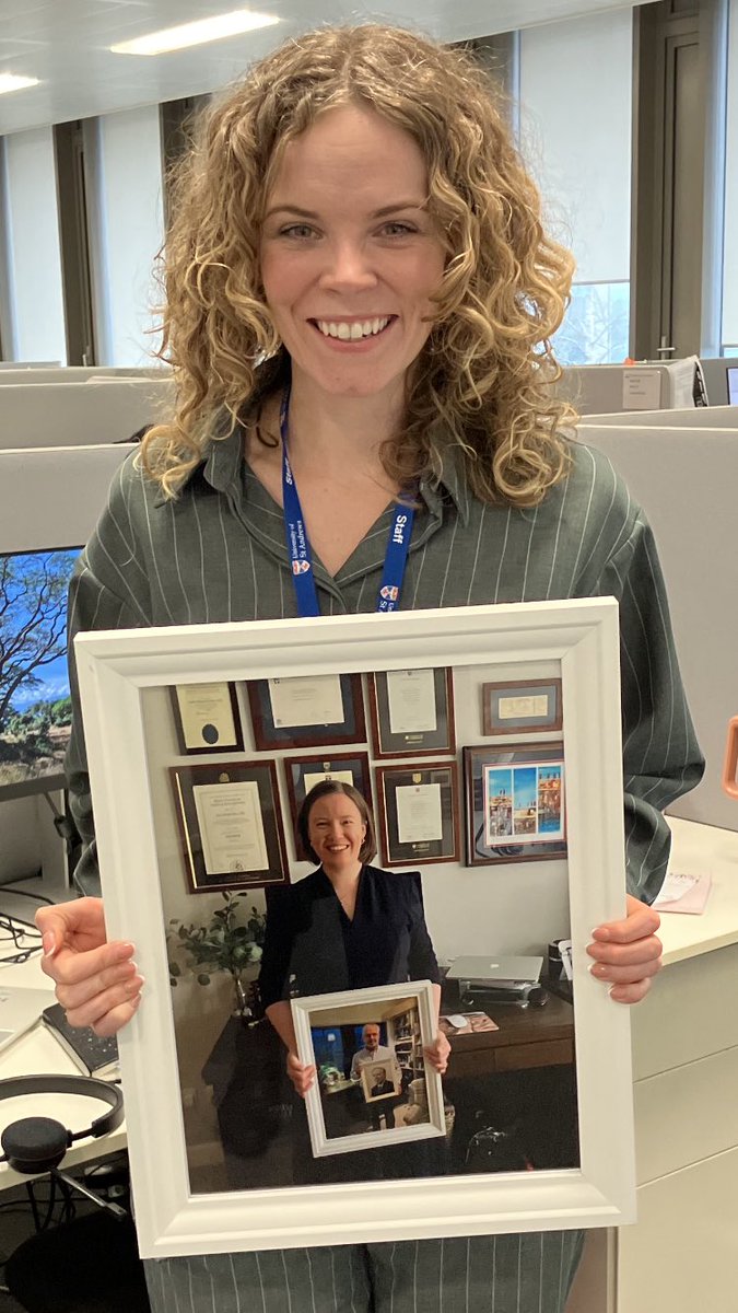 Advocating for women in academic medicine through the generations: my first PhD student, Dr Sarah Bowers, holding a photo of three generations of doctoral supervisors! #internationalwomensday #iwd @medicalwomenuk @BMA_Academics @blairhsmith1H @SarahPBowers @StAndMedicine