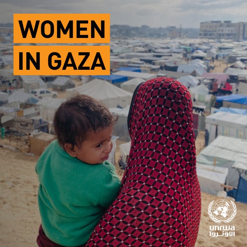 UNRWA's tweet photo. On #InternationalWomensDay, the women in #Gaza continue to endure the consequences of this brutal war.

‼️ At least 9,000 women have been killed, many more are under the rubble.

‼️ On average, 63 women are killed in #Gaza per day - 37 are mothers who leave their families behind.